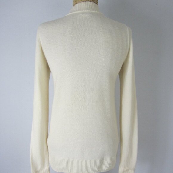 J Crew Womens Small Cream Ivory LS 100% Italian Cashmere Button Pullover Sweate - Picture 3 of 11